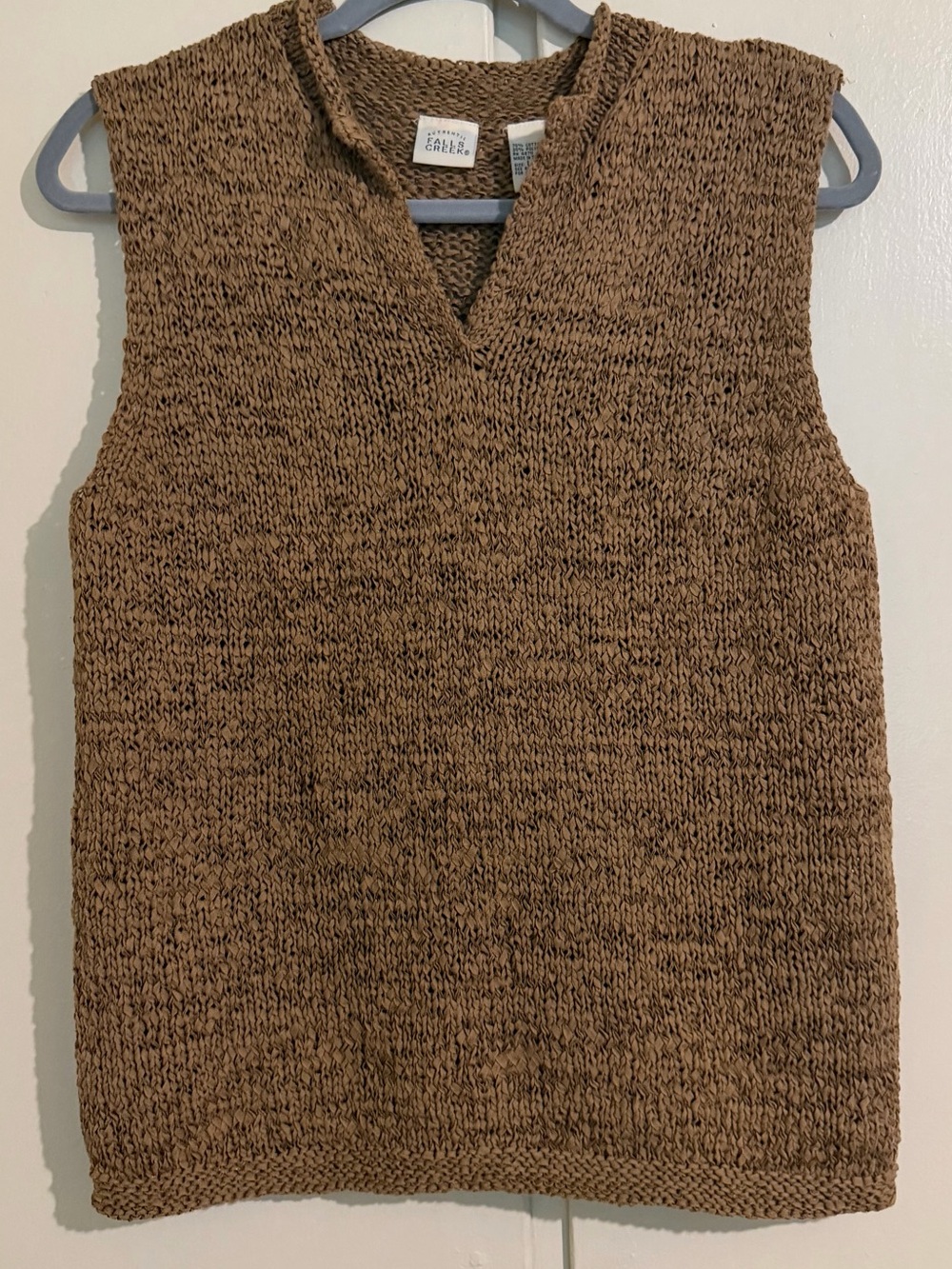 Falls Creek Brown Sleeveless Knit top. Large